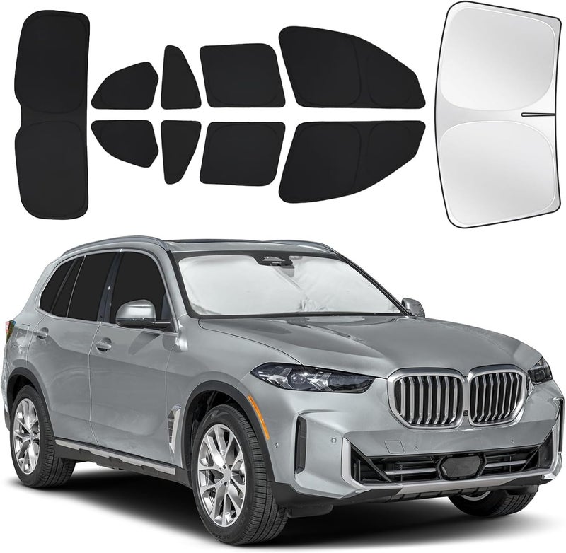 JASVIC for BMW x5 2019-2025 Car Window Shades, 10pcs Privacy Sun Shade Set for Front Windshield Side and Rear Windows, Full Window Covers Keeps Vehicle Cool for Camping Napping - Image 1